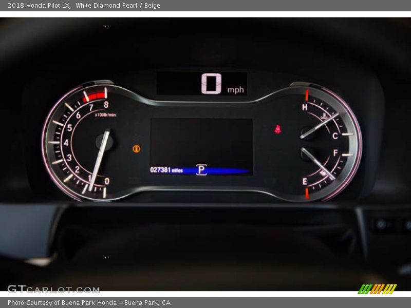 White Diamond Pearl / Beige 2018 Honda Pilot LX