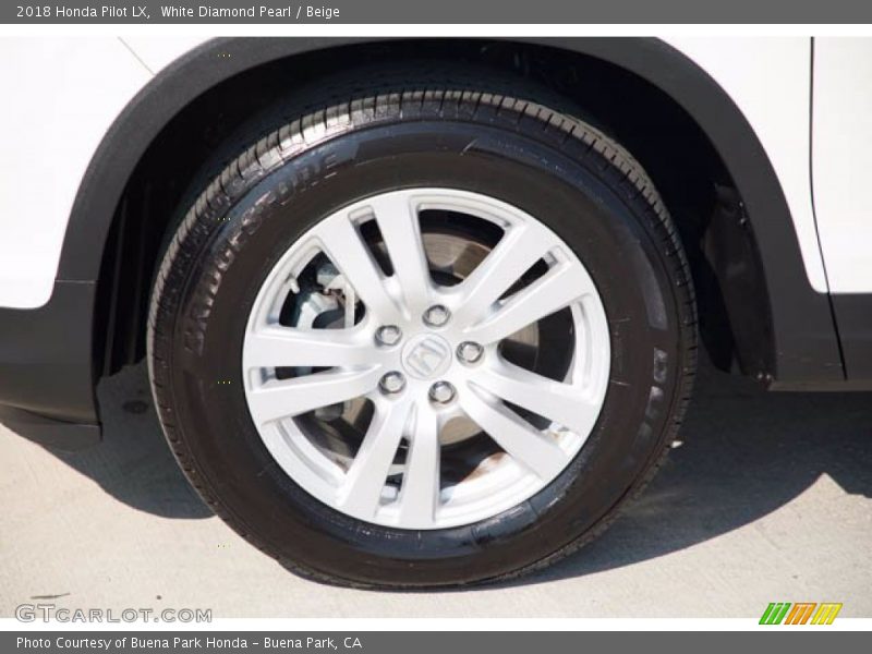 White Diamond Pearl / Beige 2018 Honda Pilot LX