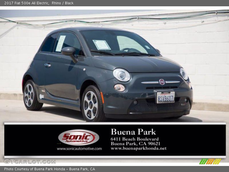 Rhino / Black 2017 Fiat 500e All Electric