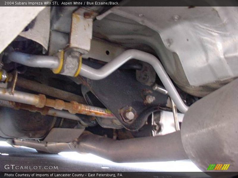 Aspen White / Blue Ecsaine/Black 2004 Subaru Impreza WRX STi