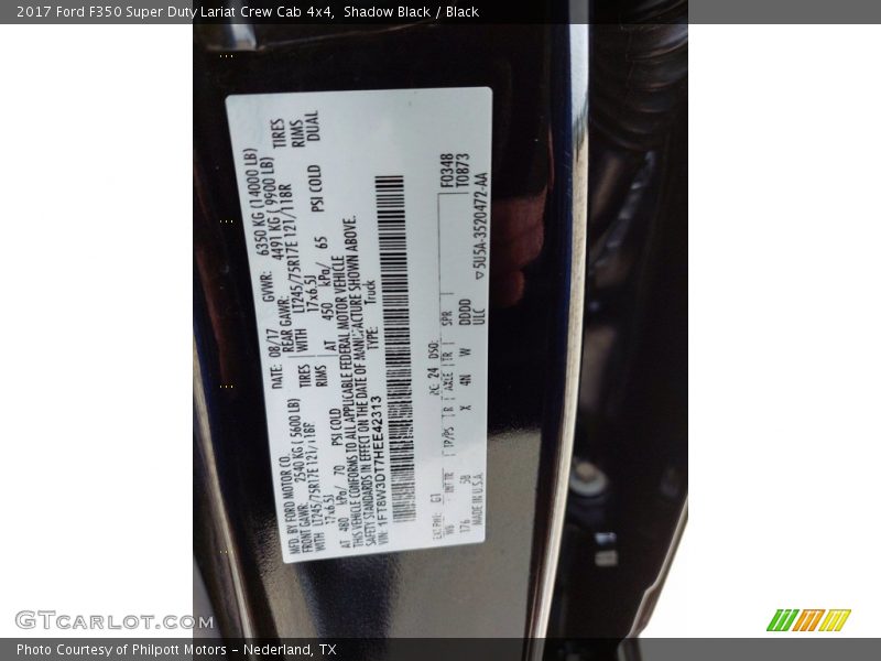 Shadow Black / Black 2017 Ford F350 Super Duty Lariat Crew Cab 4x4