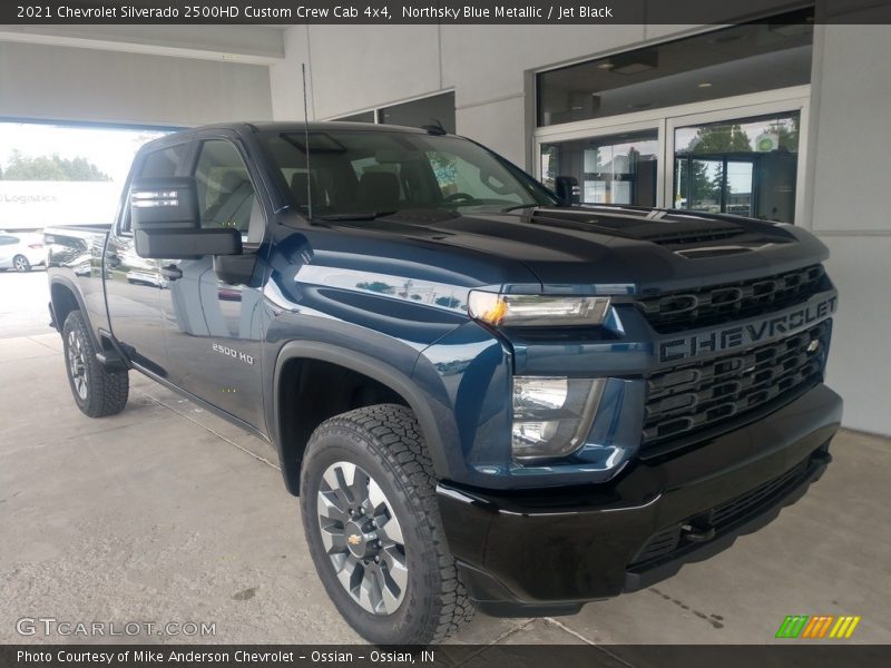 Northsky Blue Metallic / Jet Black 2021 Chevrolet Silverado 2500HD Custom Crew Cab 4x4