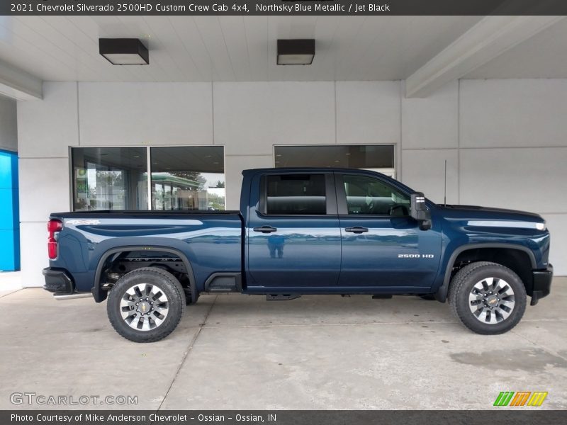 Northsky Blue Metallic / Jet Black 2021 Chevrolet Silverado 2500HD Custom Crew Cab 4x4