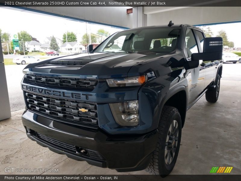 Northsky Blue Metallic / Jet Black 2021 Chevrolet Silverado 2500HD Custom Crew Cab 4x4