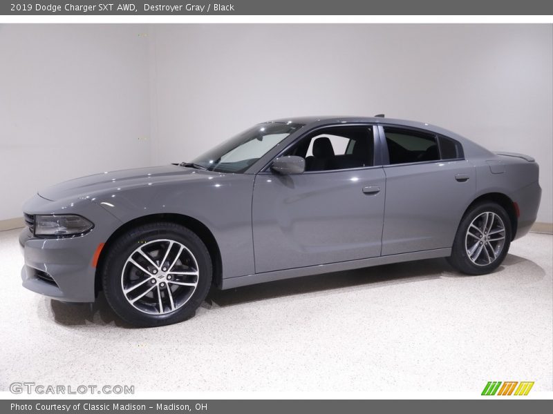 Destroyer Gray / Black 2019 Dodge Charger SXT AWD