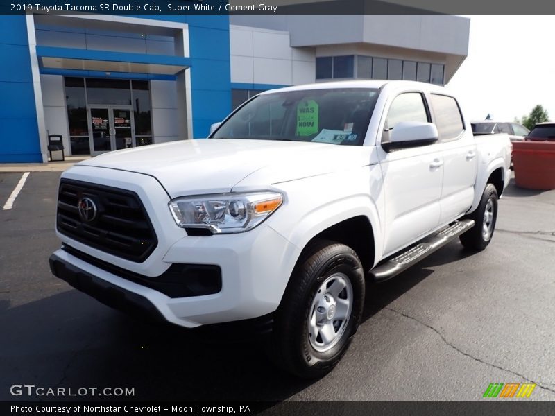 Super White / Cement Gray 2019 Toyota Tacoma SR Double Cab