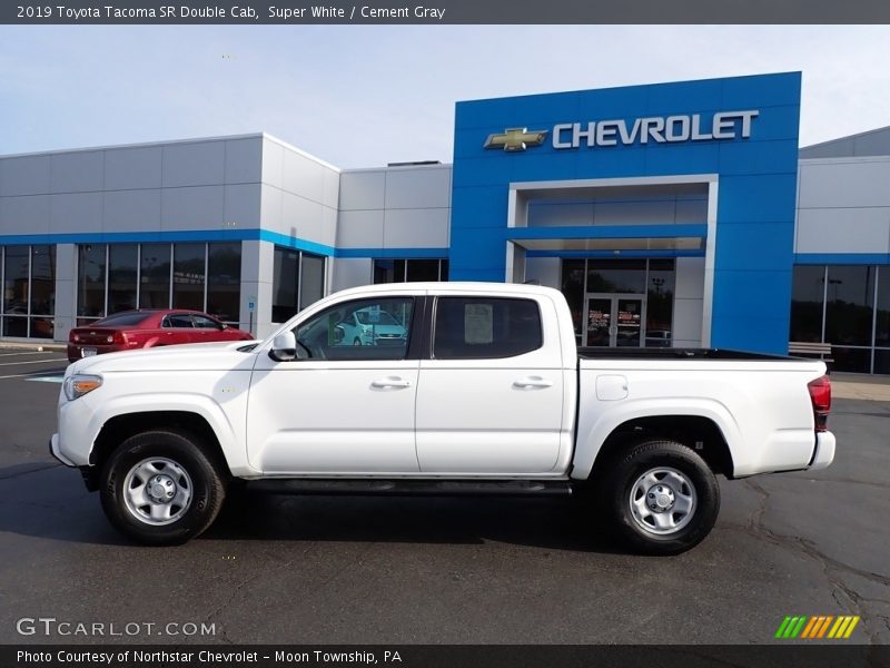 Super White / Cement Gray 2019 Toyota Tacoma SR Double Cab