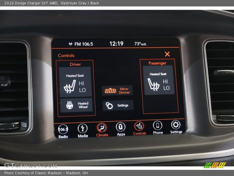 Destroyer Gray / Black 2019 Dodge Charger SXT AWD