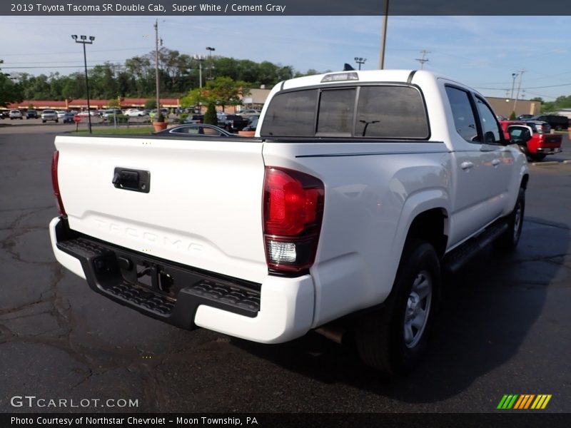 Super White / Cement Gray 2019 Toyota Tacoma SR Double Cab