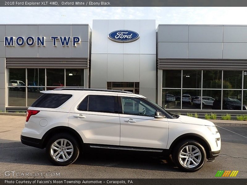 Oxford White / Ebony Black 2018 Ford Explorer XLT 4WD