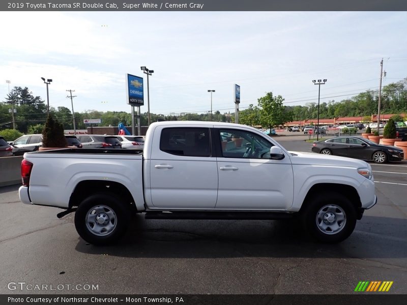 Super White / Cement Gray 2019 Toyota Tacoma SR Double Cab