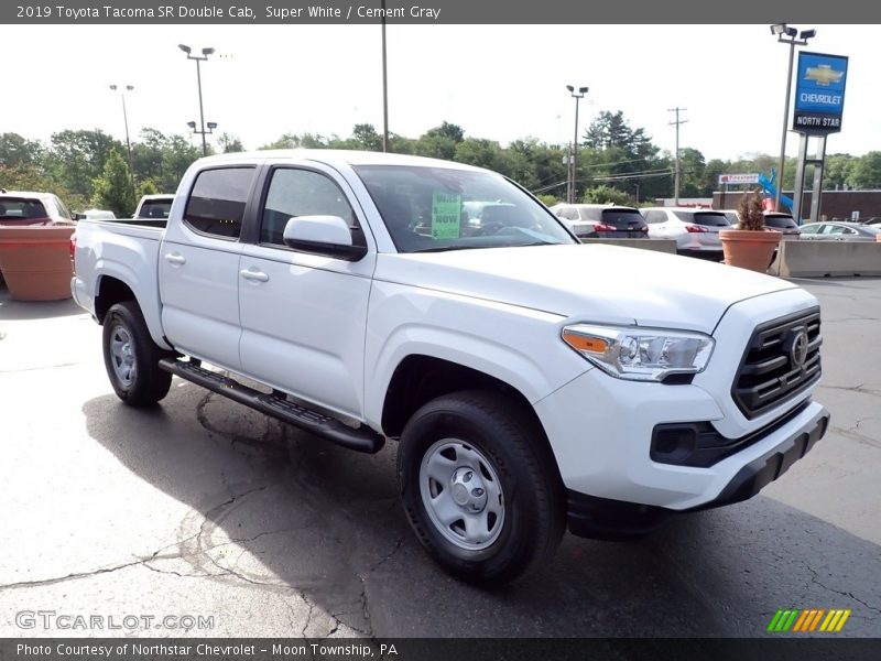 Super White / Cement Gray 2019 Toyota Tacoma SR Double Cab