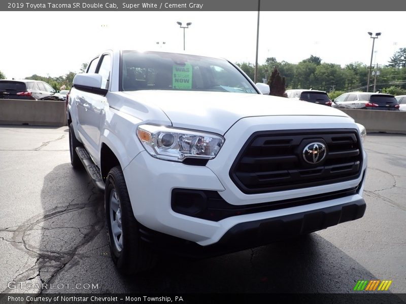 Super White / Cement Gray 2019 Toyota Tacoma SR Double Cab