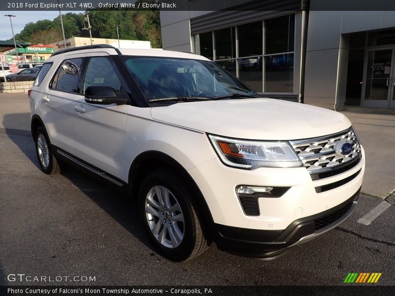 Oxford White / Ebony Black 2018 Ford Explorer XLT 4WD