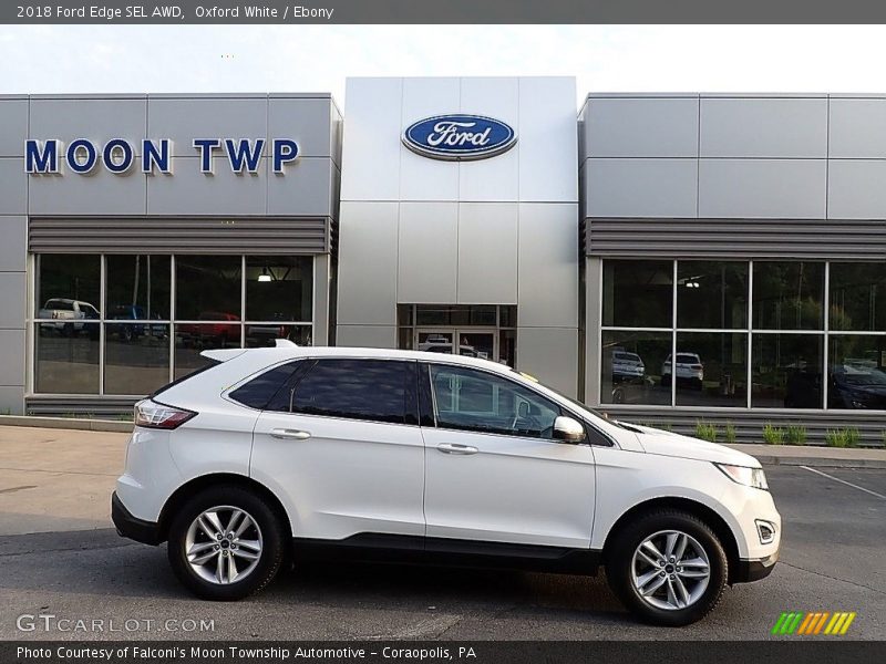 Oxford White / Ebony 2018 Ford Edge SEL AWD