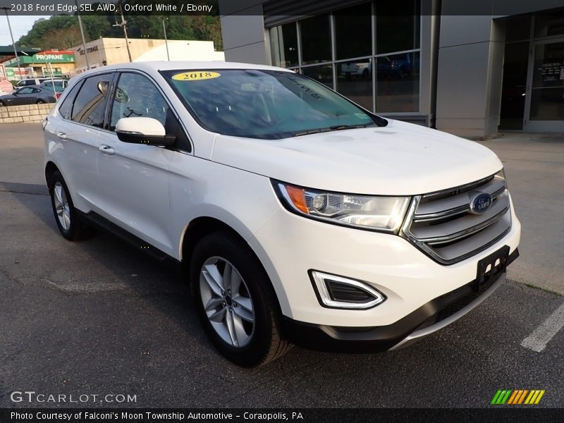 Oxford White / Ebony 2018 Ford Edge SEL AWD