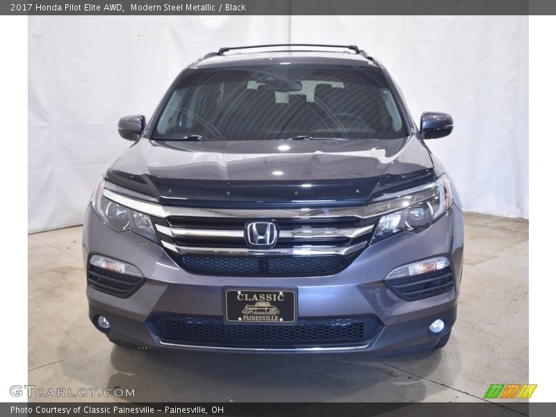 Modern Steel Metallic / Black 2017 Honda Pilot Elite AWD