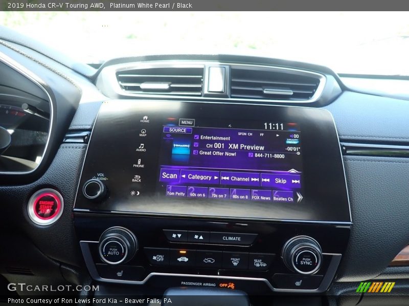 Platinum White Pearl / Black 2019 Honda CR-V Touring AWD