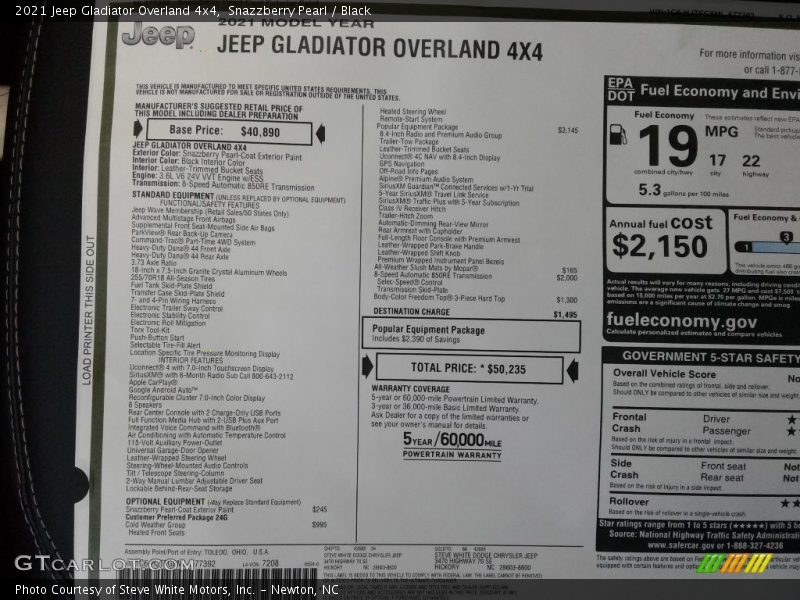 Snazzberry Pearl / Black 2021 Jeep Gladiator Overland 4x4