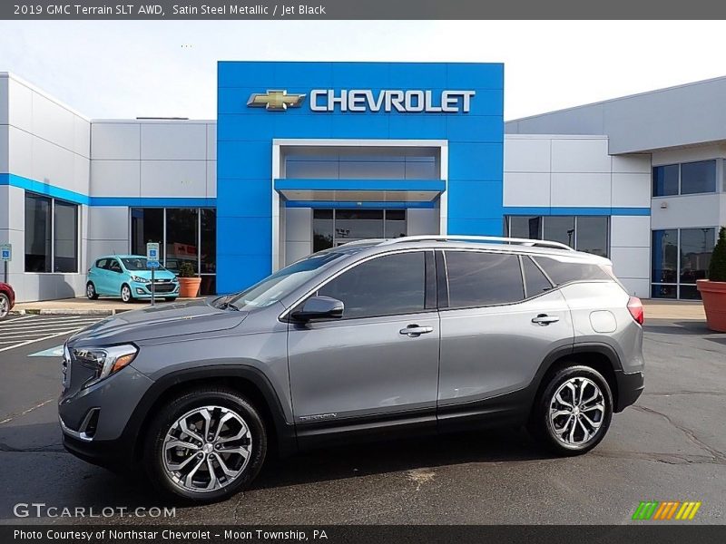 Satin Steel Metallic / Jet Black 2019 GMC Terrain SLT AWD
