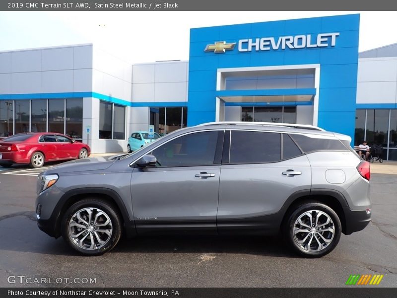 Satin Steel Metallic / Jet Black 2019 GMC Terrain SLT AWD