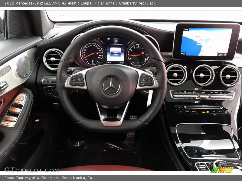 Polar White / Cranberry Red/Black 2018 Mercedes-Benz GLC AMG 43 4Matic Coupe