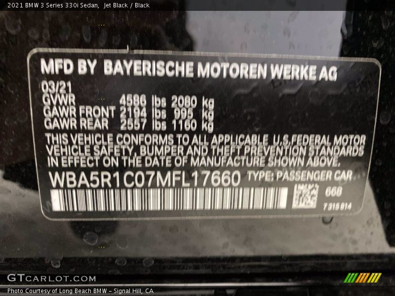 Jet Black / Black 2021 BMW 3 Series 330i Sedan