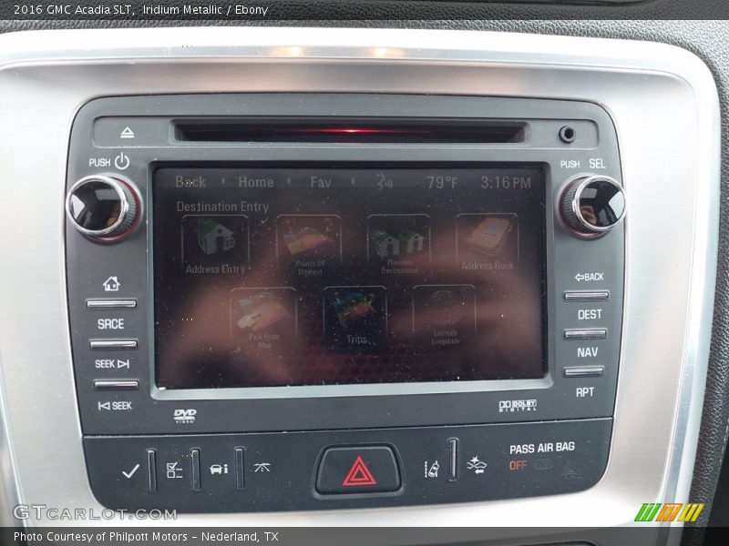 Controls of 2016 Acadia SLT