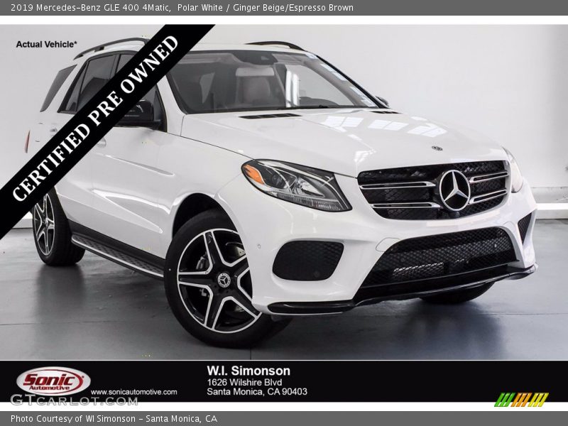 Polar White / Ginger Beige/Espresso Brown 2019 Mercedes-Benz GLE 400 4Matic