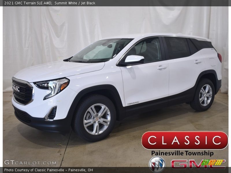 Summit White / Jet Black 2021 GMC Terrain SLE AWD