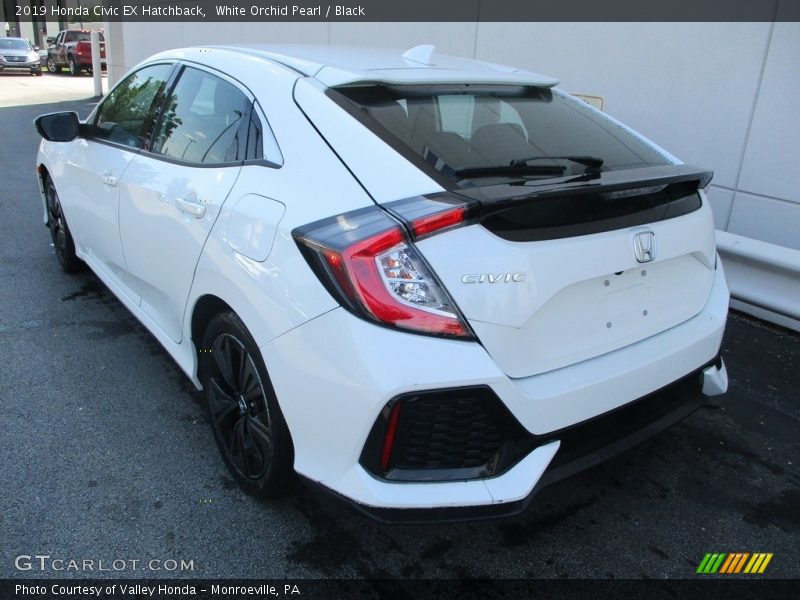 White Orchid Pearl / Black 2019 Honda Civic EX Hatchback