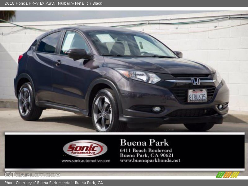 Mulberry Metallic / Black 2018 Honda HR-V EX AWD