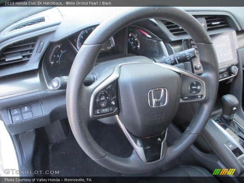 White Orchid Pearl / Black 2019 Honda Civic EX Hatchback