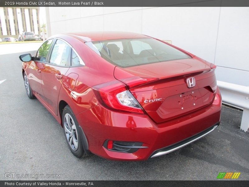 Molten Lava Pearl / Black 2019 Honda Civic LX Sedan