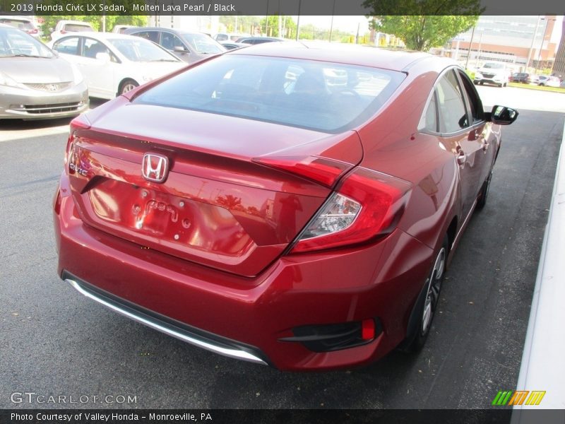 Molten Lava Pearl / Black 2019 Honda Civic LX Sedan