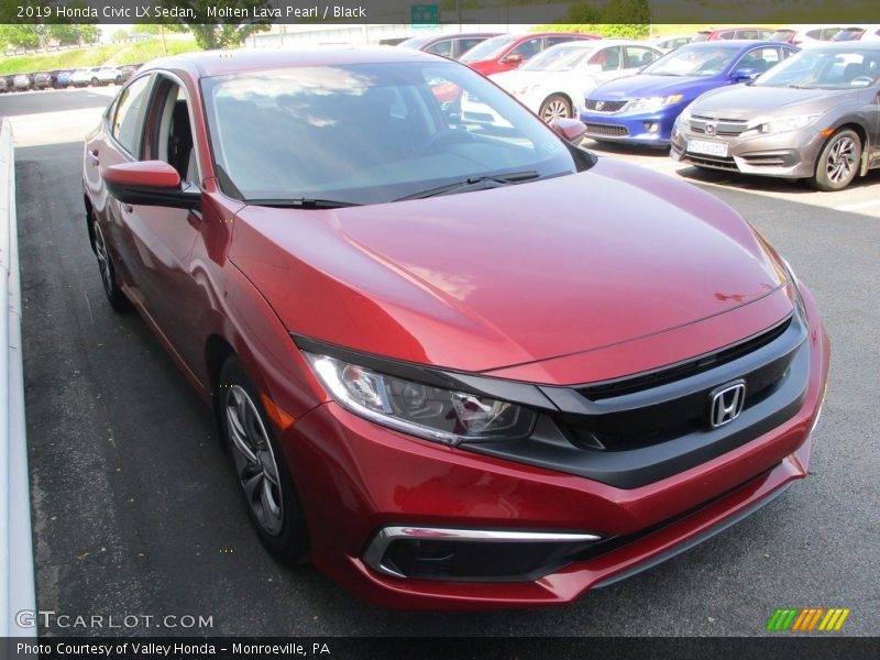 Molten Lava Pearl / Black 2019 Honda Civic LX Sedan