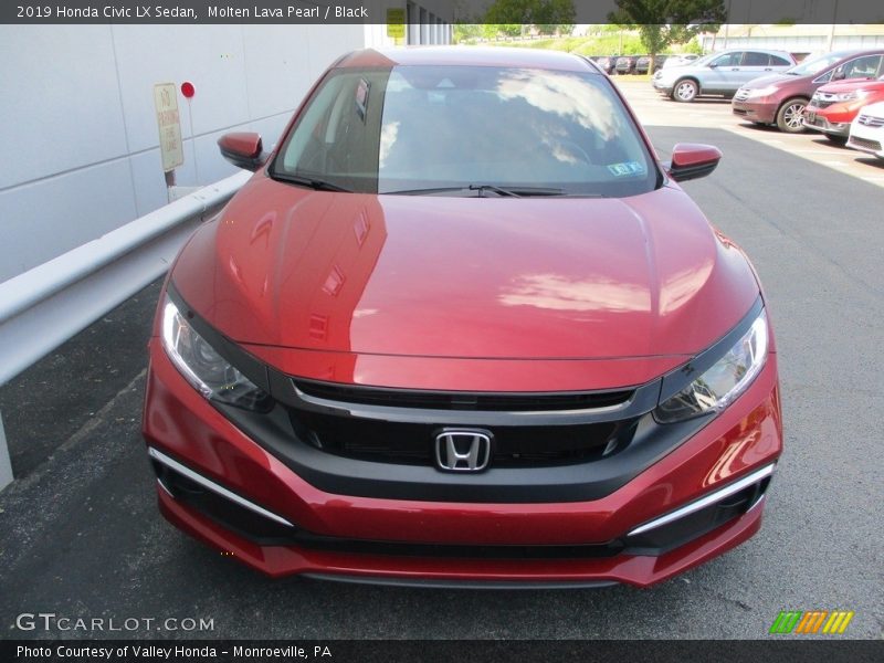 Molten Lava Pearl / Black 2019 Honda Civic LX Sedan