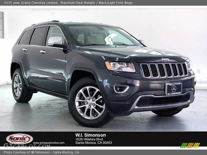 Maximum Steel Metallic / Black/Light Frost Beige 2015 Jeep Grand Cherokee Limited