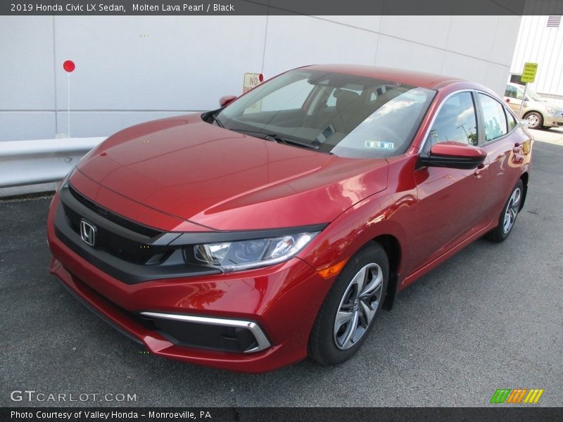 Molten Lava Pearl / Black 2019 Honda Civic LX Sedan