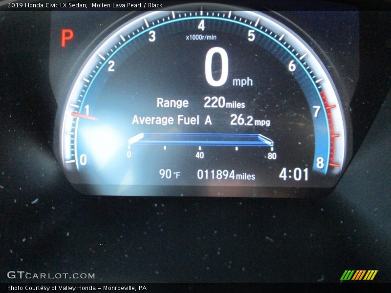 Molten Lava Pearl / Black 2019 Honda Civic LX Sedan