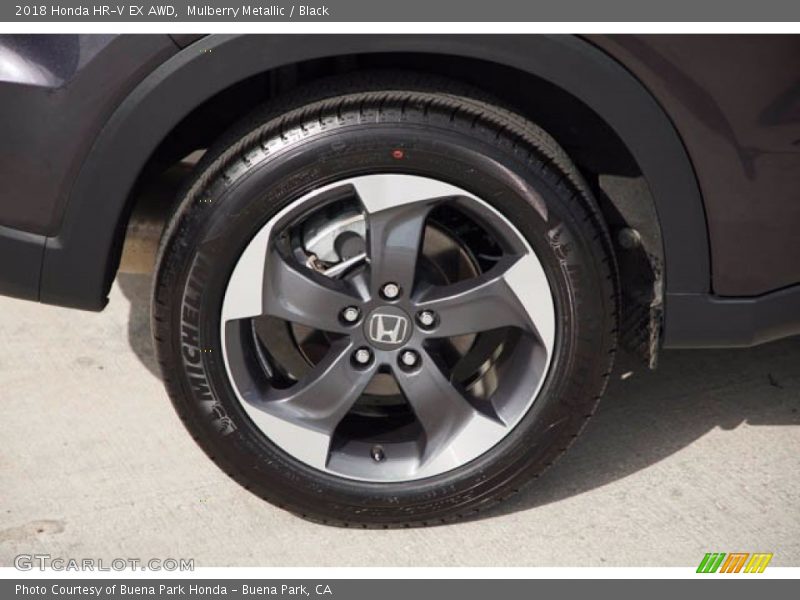 Mulberry Metallic / Black 2018 Honda HR-V EX AWD