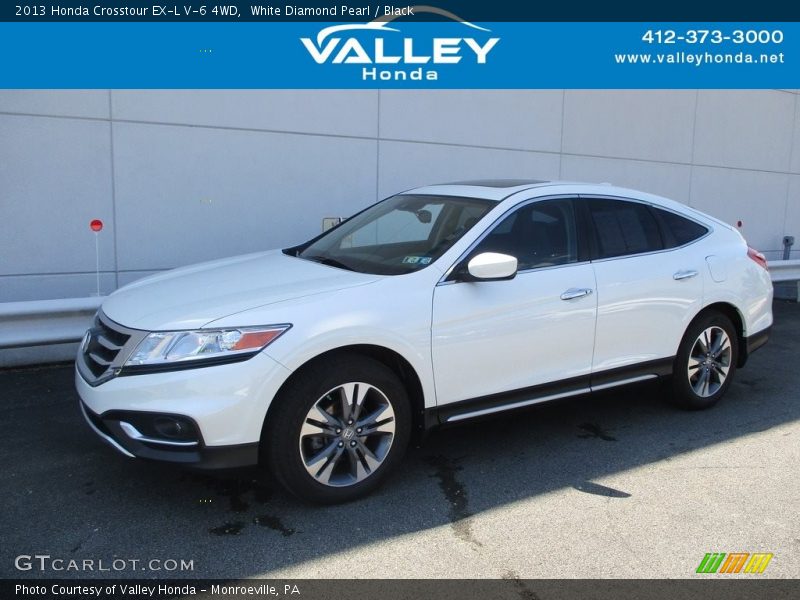 White Diamond Pearl / Black 2013 Honda Crosstour EX-L V-6 4WD