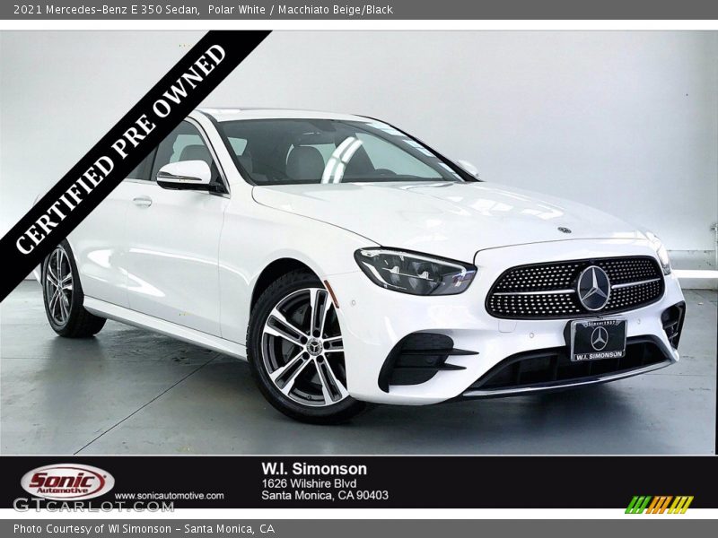 Polar White / Macchiato Beige/Black 2021 Mercedes-Benz E 350 Sedan