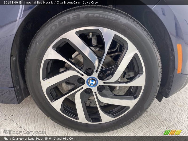Imperial Blue Metallic / Giga Brown/Carum Spice Grey 2018 BMW i3