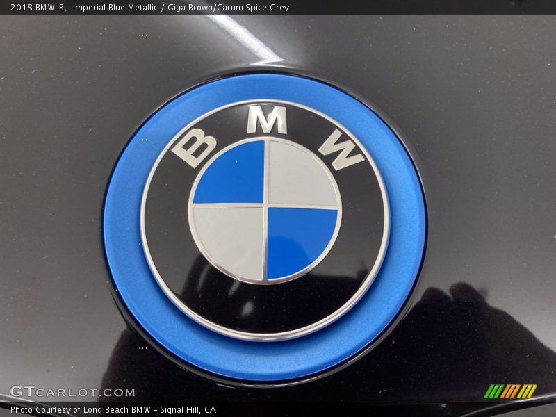 Imperial Blue Metallic / Giga Brown/Carum Spice Grey 2018 BMW i3