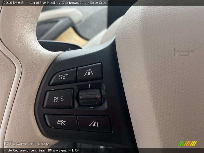 Imperial Blue Metallic / Giga Brown/Carum Spice Grey 2018 BMW i3