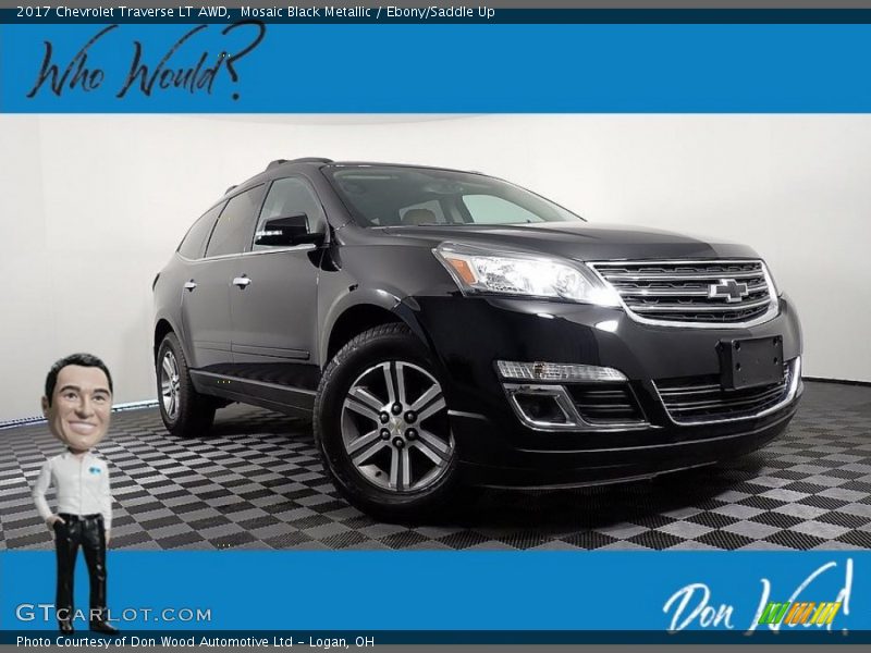 Mosaic Black Metallic / Ebony/Saddle Up 2017 Chevrolet Traverse LT AWD