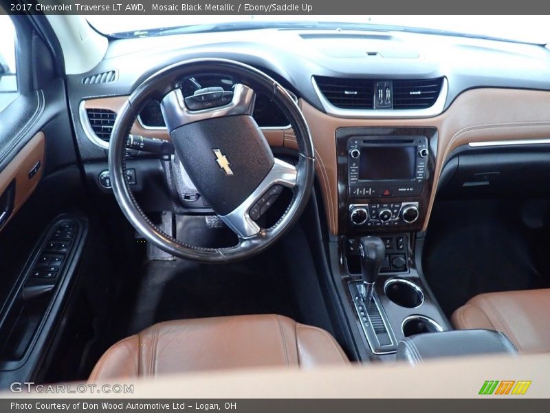 Mosaic Black Metallic / Ebony/Saddle Up 2017 Chevrolet Traverse LT AWD
