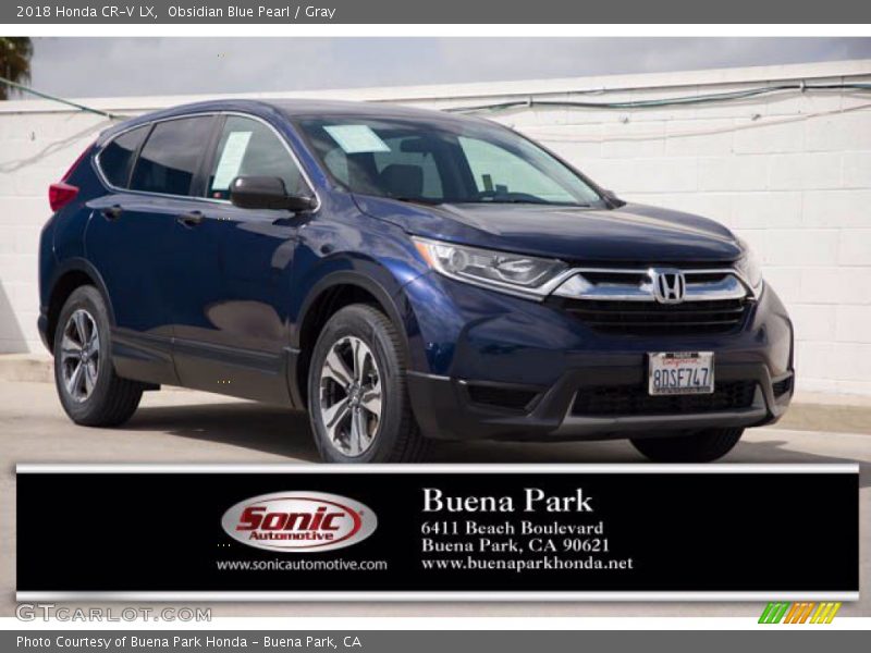 Obsidian Blue Pearl / Gray 2018 Honda CR-V LX