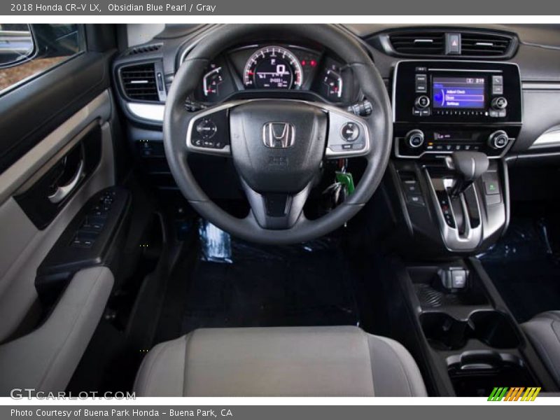 Obsidian Blue Pearl / Gray 2018 Honda CR-V LX